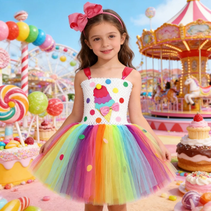 Candy Ice Cream Princess Dresses for Girls Cake Smash Clothes Child Rainbow Birthday Tutu Outfits Christmas Halloween Costumes
Candy Ice Cream Princess Dresses for Girls Cake Smash Clothes Child Rainbow Birthday Tutu Outfits Christmas Halloween Costumes