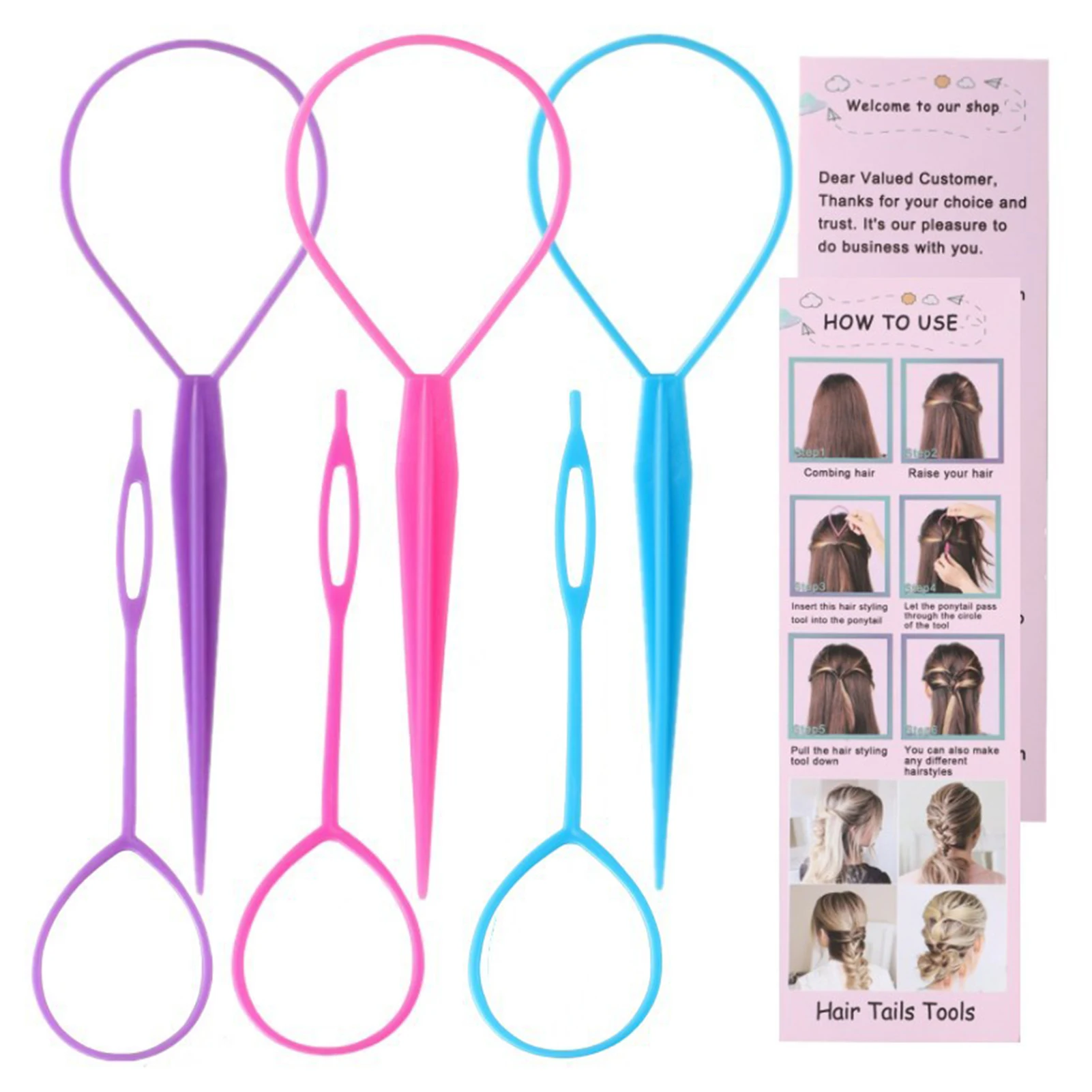 6pcs Topsy Tail Topsytail Hair Tool Colorful Braiders Hair Pull Through Tool for Woman Hair styling Accessories
6pcs Topsy Tail Topsytail Hair Tool Colorful Braiders Hair Pull Through Tool for Woman Hair styling Accessories