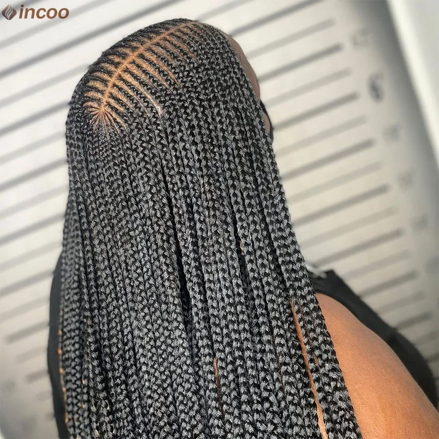 36Inch Fulani Braided Wigs Full Lace Synthetic Braids Wig With Baby Hair Middle Part Handmade Cornrow Braids Wig For Black Women
36Inch Fulani Braided Wigs Full Lace Synthetic Braids Wig With Baby Hair Middle Part Handmade Cornrow Braids Wig For Black Women
