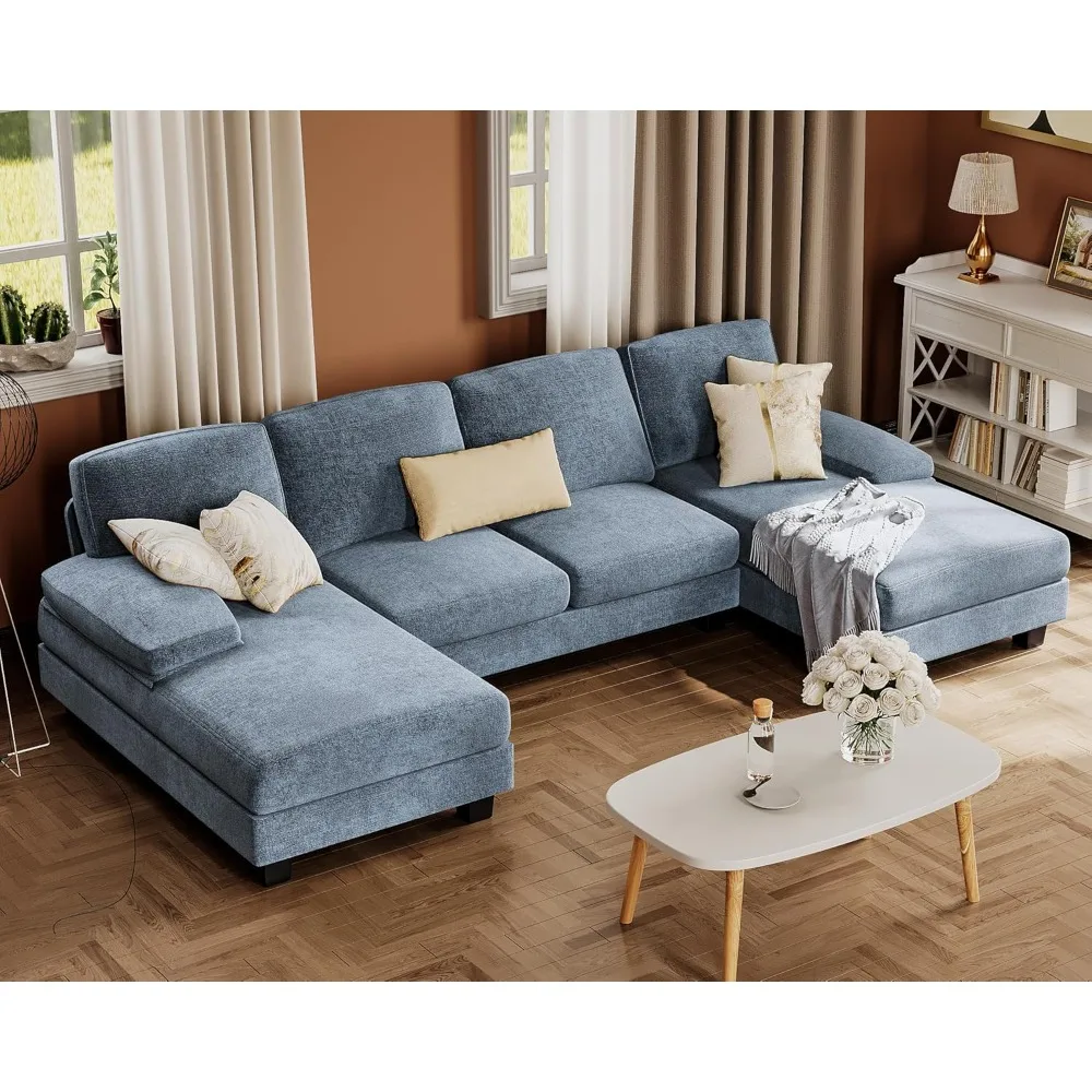 Sectional Couches for Living Room, U-Shaped Sofa Couch with Linen Fabric, 4 Seat Sofa Set with Double Chaise for Apartment
Sectional Couches for Living Room, U-Shaped Sofa Couch with Linen Fabric, 4 Seat Sofa Set with Double Chaise for Apartment
