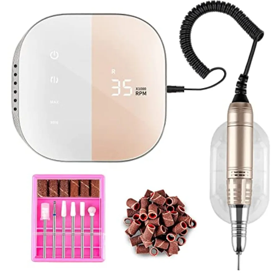 Madenia Professional Nail Drill Machine for Acrylic Nails 35000RPM Compact Cute Electric Nail Drills with Touch Screen Efile Na
Madenia Professional Nail Drill Machine for Acrylic Nails 35000RPM Compact Cute Electric Nail Drills with Touch Screen Efile Na