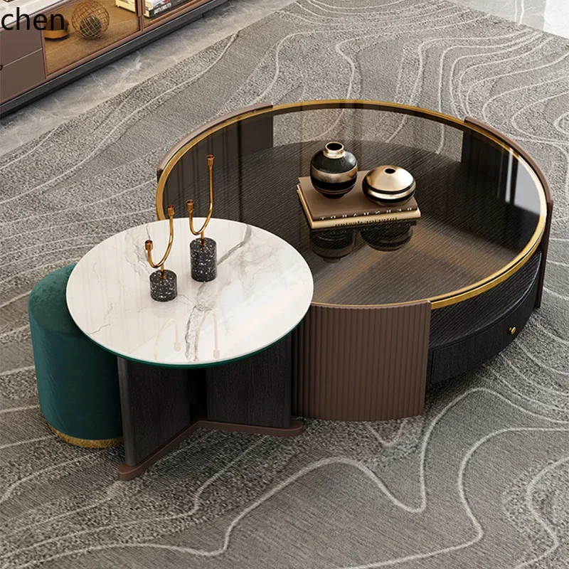 O15- sintered stone extendable round coffee table and tv stand set
O15- sintered stone extendable round coffee table and tv stand set