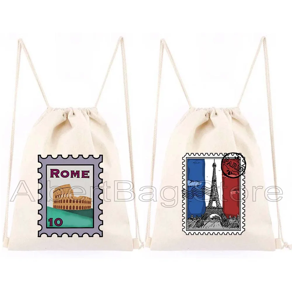 Vintage Stamp Paris Tokyo Rome Drawstring Bags Backpack Greece Amsterdam Statue of Liberty Barcelona Gifts Sackpack String Bag
Vintage Stamp Paris Tokyo Rome Drawstring Bags Backpack Greece Amsterdam Statue of Liberty Barcelona Gifts Sackpack String Bag