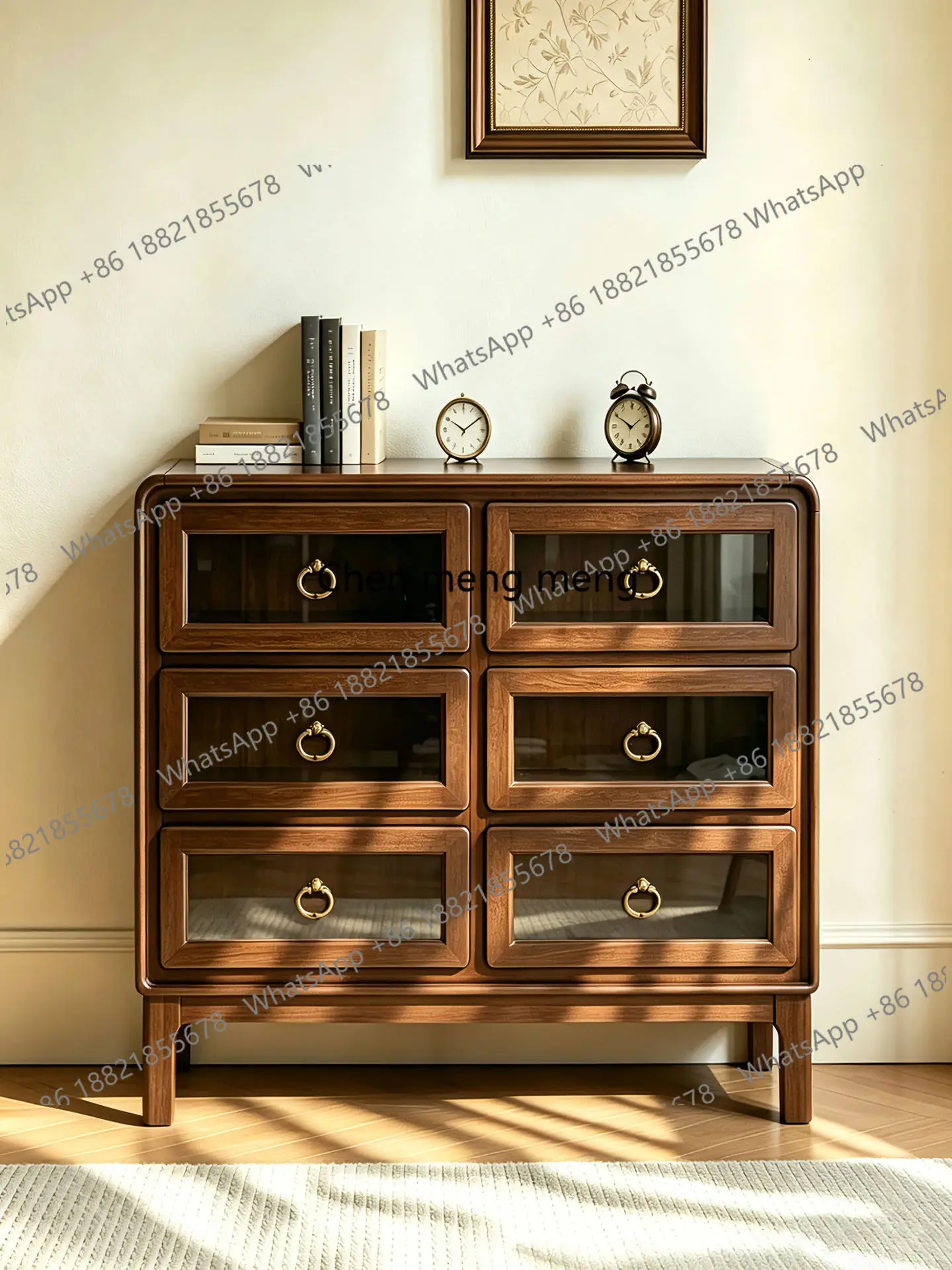 Six-chest cabinet, new Chinese solid wood glass drawer, living room entrance storage cabinet
Six-chest cabinet, new Chinese solid wood glass drawer, living room entrance storage cabinet