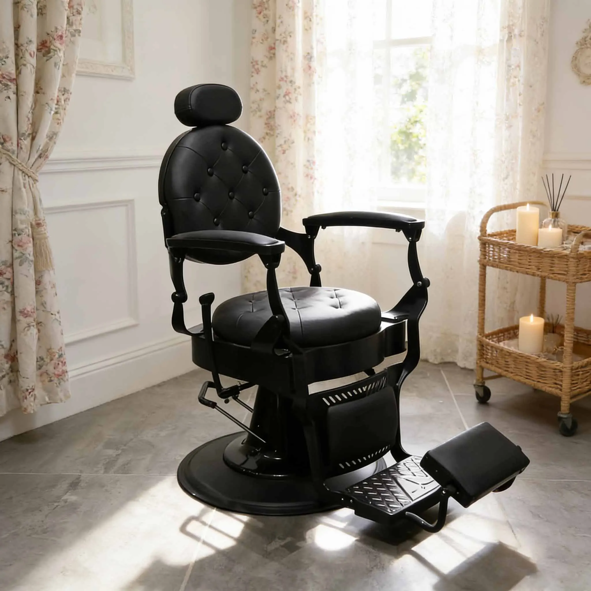 Professional Hydraulic Barber Chair, Waist Massage Recumbable Heavy Styling Chair, Men's Black Metal Salon Furniture
Professional Hydraulic Barber Chair, Waist Massage Recumbable Heavy Styling Chair, Men's Black Metal Salon Furniture