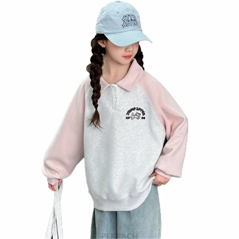 Korean Kids Polo Neck Sweatshirt For Girl Patchwork Cartoon Dog Polo Shirt Child Casual Long Sleeve Tops Teenager Spring Clothes
Korean Kids Polo Neck Sweatshirt For Girl Patchwork Cartoon Dog Polo Shirt Child Casual Long Sleeve Tops Teenager Spring Clothes
