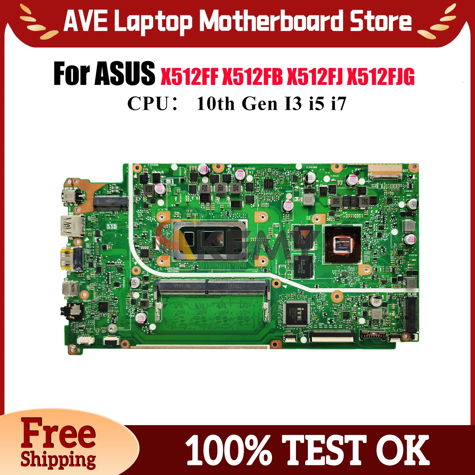X512FF Laptop Motherboard For ASUS VivoBook X512FF X512FLC X512FB X512FJG X512F X512FL V5000F X512FJ Mainboard 10th Gen I3 i5 i7
X512FF Laptop Motherboard For ASUS VivoBook X512FF X512FLC X512FB X512FJG X512F X512FL V5000F X512FJ Mainboard 10th Gen I3 i5 i7