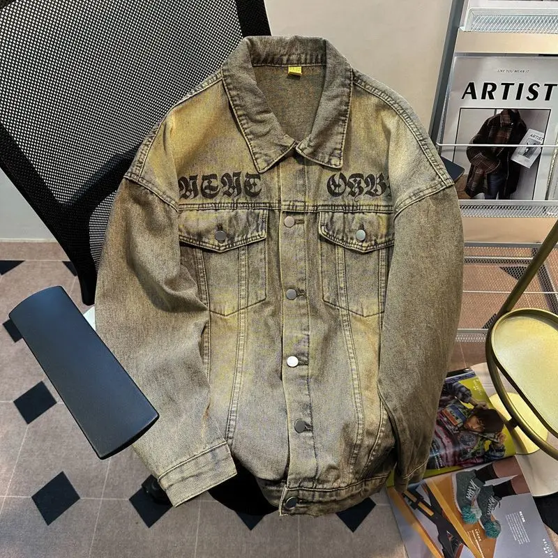 Retro Distressed Denim Jacket Unisex Vintage American Style Loose Fit Casual Workwear Jacket Spring Autumn Coat
Retro Distressed Denim Jacket Unisex Vintage American Style Loose Fit Casual Workwear Jacket Spring Autumn Coat