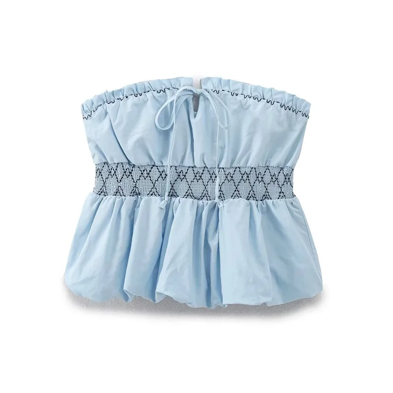 Summer Women's Embroidered Strapless Tops 2026 New Fashionable Sleeveless Top Elegant Women's Clothing
Summer Women's Embroidered Strapless Tops 2026 New Fashionable Sleeveless Top Elegant Women's Clothing