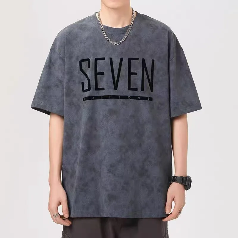 Casual American T-shirt men's 2025 new summer breathable elastic fashionable printed loose round neck tops
Casual American T-shirt men's 2025 new summer breathable elastic fashionable printed loose round neck tops