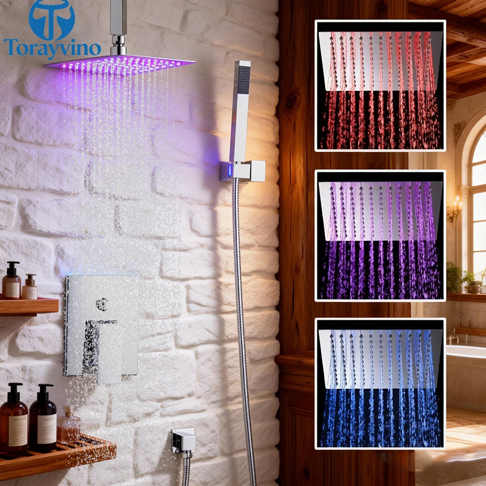 Torayvino LED Superior Quality Bathroom Faucet Chrome Polished Wall Mounted Ceramic Hot Cold Water Eminent Shower Faucet
Torayvino LED Superior Quality Bathroom Faucet Chrome Polished Wall Mounted Ceramic Hot Cold Water Eminent Shower Faucet
