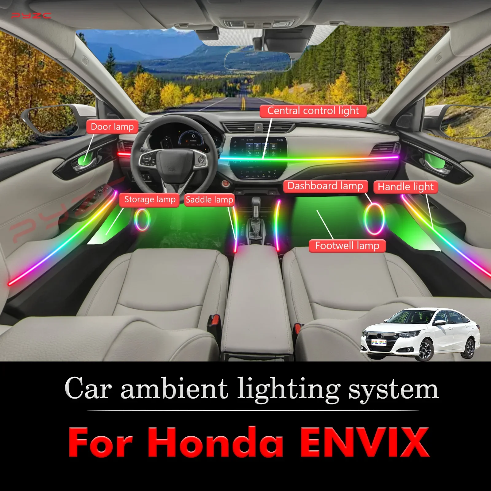 Для Honda ENVIX салон автомобиля комплект окружающей лампы RGB 64-цветный светодиодный умный пульт дистанционного управления энергосберегающий эффективный набор
Для Honda ENVIX салон автомобиля комплект окружающей лампы RGB 64-цветный светодиодный умный пульт дистанционного управления энергосберегающий эффективный набор
