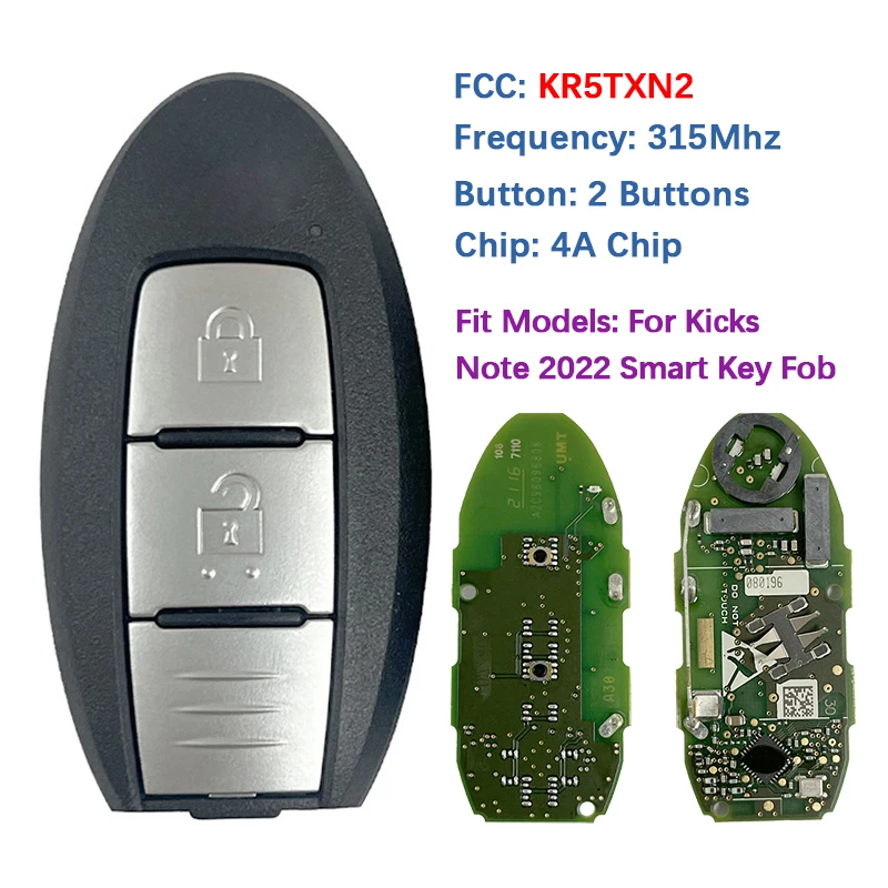 CN027125 оригинальный 2 кнопки умный дистанционный ключ 4A чип 315 МГц FSK 285E3-6XJ0A FCC ID KR5TXN2 S180144600 для Kicks Note 2022
CN027125 оригинальный 2 кнопки умный дистанционный ключ 4A чип 315 МГц FSK 285E3-6XJ0A FCC ID KR5TXN2 S180144600 для Kicks Note 2022