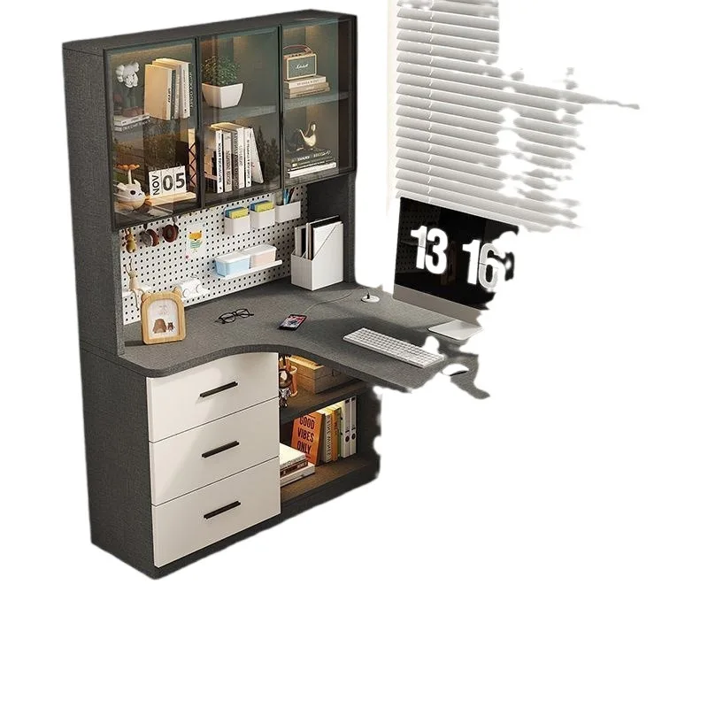 Corner desk bookshelf integrated, hole board light luxury, home study table, modern simple corner, office computer desk
Corner desk bookshelf integrated, hole board light luxury, home study table, modern simple corner, office computer desk