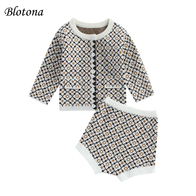 Blotona Baby Girls Autumn Winter 2PCS Shorts Sets Long Sleeve Button Down Tops Geometric Patterns Print Shorts Sets 3-24Months
Blotona Baby Girls Autumn Winter 2PCS Shorts Sets Long Sleeve Button Down Tops Geometric Patterns Print Shorts Sets 3-24Months