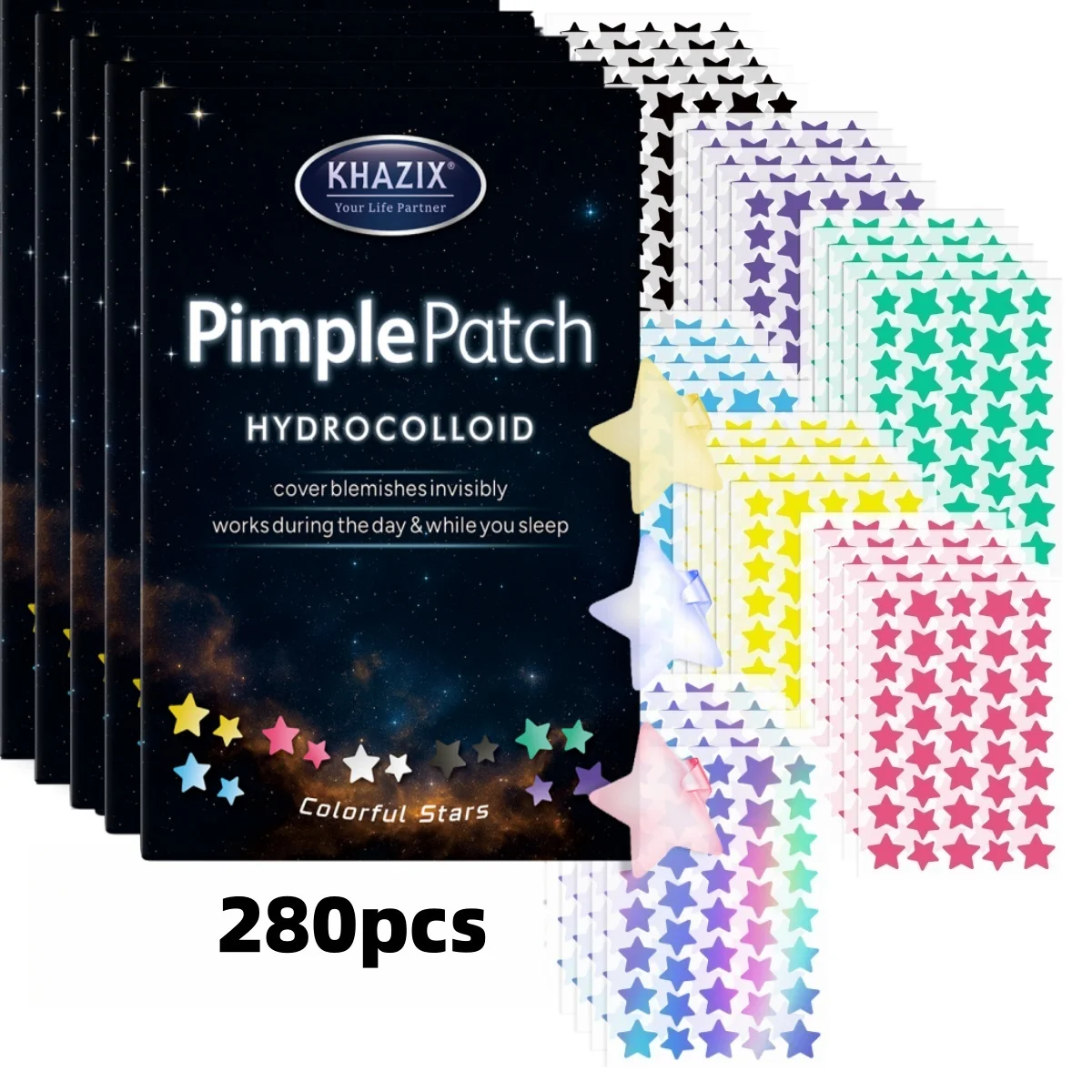 280pieces of multi-color star acnepatches, facial acne patches, concealeracne patches, and pimples patches, ultra-thin.
280pieces of multi-color star acnepatches, facial acne patches, concealeracne patches, and pimples patches, ultra-thin.