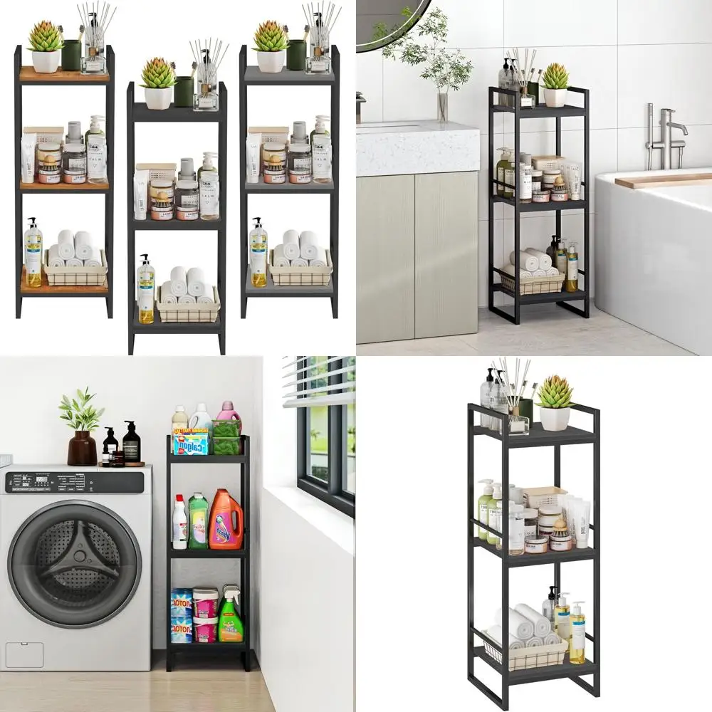 3-Tier Freestanding Metal Shelving Unit for Bathroom, Kitchen, Living Room, and Hallway - Black
3-Tier Freestanding Metal Shelving Unit for Bathroom, Kitchen, Living Room, and Hallway - Black