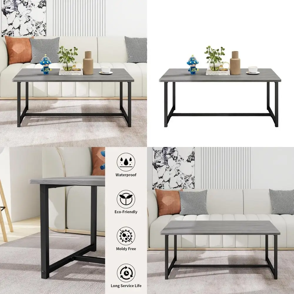 Industrial Style Coffee Table for Small Spaces - Grey Metal Frame, Easy Assembly, Suitable for Living Room or Office
Industrial Style Coffee Table for Small Spaces - Grey Metal Frame, Easy Assembly, Suitable for Living Room or Office