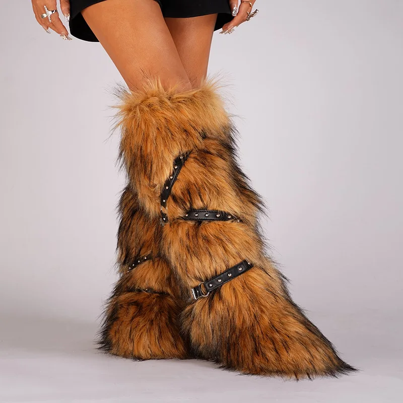 New High-Tube Lace-Up Snow Boots Fur Lined Winter Velvet Boots Fashionable Cross-Band Ankle Strap Boots Warm Thick Bottom
New High-Tube Lace-Up Snow Boots Fur Lined Winter Velvet Boots Fashionable Cross-Band Ankle Strap Boots Warm Thick Bottom