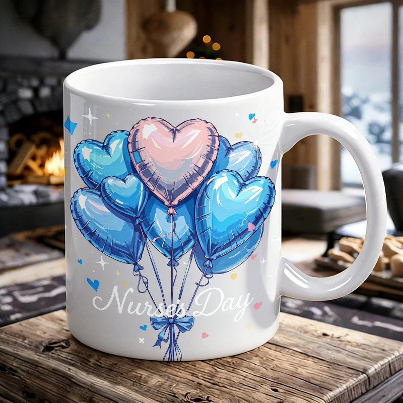 Nurse's Day Heart Balloon Ceramic Mug, Nurse Appreciation Coffee Cup, milk cup, office cup, gift for friends, fade-resistant
Nurse's Day Heart Balloon Ceramic Mug, Nurse Appreciation Coffee Cup, milk cup, office cup, gift for friends, fade-resistant