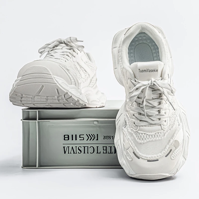White Men's Casual Sport Shoes Breathable Mesh Thick Bottom Heightening Dad Shoes Autumn New Arrival Versatile for Teenagers
White Men's Casual Sport Shoes Breathable Mesh Thick Bottom Heightening Dad Shoes Autumn New Arrival Versatile for Teenagers