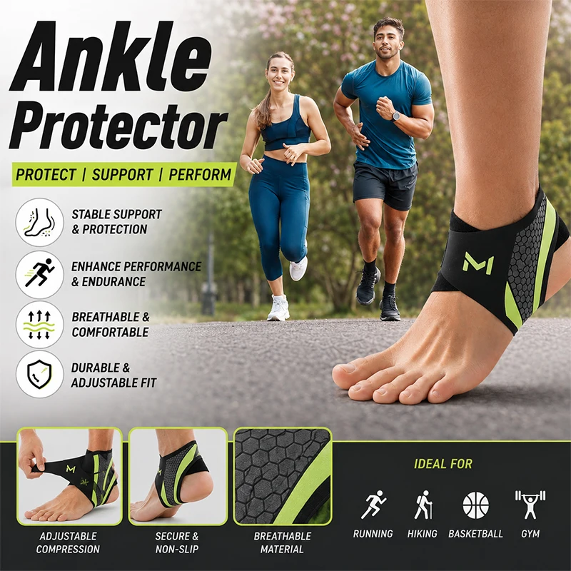 Sports Ankle Brace Support Compression Sleeve Soccer Football Running Foot Protector Sprain Pain Relief Bandage
Sports Ankle Brace Support Compression Sleeve Soccer Football Running Foot Protector Sprain Pain Relief Bandage