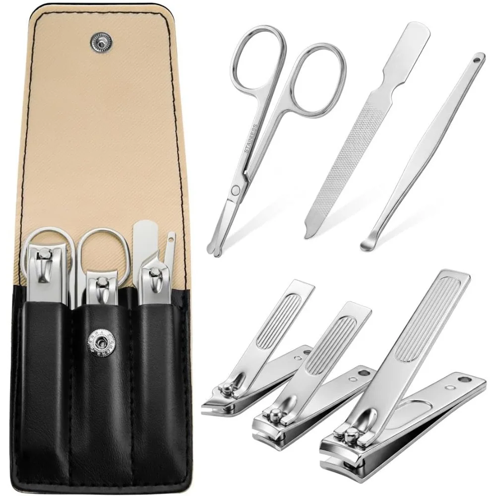 Professional Manicure Set 6 in 1 Nail Clippers Kit for Men and Women with Leather Case Fingernail Toenail Clippers Travel Essentials Gifts for Christmas Mother Father Valentine's Day
Professional Manicure Set 6 in 1 Nail Clippers Kit for Men and Women with Leather Case Fingernail Toenail Clippers Travel Essentials Gifts for Christmas Mother Father Valentine's Day