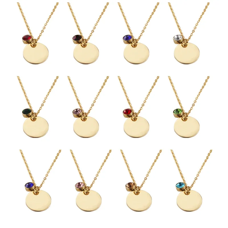 Fnixtar 12Pcs 45cm 15mm Round Discs Birthstone Necklace Mirror Polish Stainless Steel Chain Necklace For Women's Fashion 2021
Fnixtar 12Pcs 45cm 15mm Round Discs Birthstone Necklace Mirror Polish Stainless Steel Chain Necklace For Women's Fashion 2021