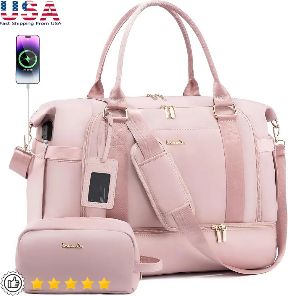 Women Gym Bag Travel Duffel Bag with USB Charging Port Shoe Compartment Weekender Overnight Carry on Bag Work Business Travel
Women Gym Bag Travel Duffel Bag with USB Charging Port Shoe Compartment Weekender Overnight Carry on Bag Work Business Travel