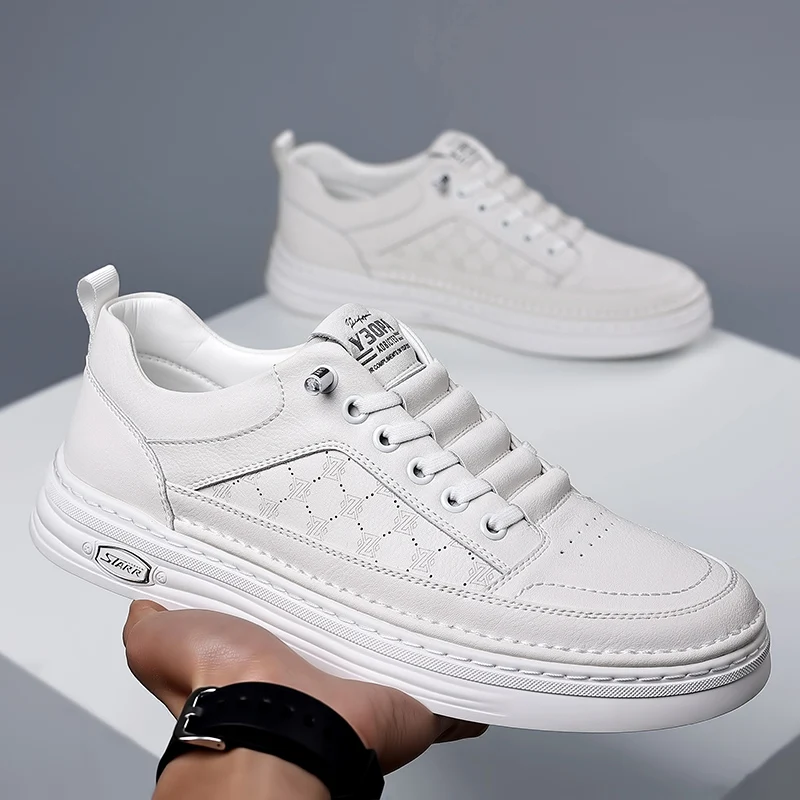 Men's Autumn New Arrival Black Leather Shoes - Breathable Thick-Sole Stylish Sneakers, Casual & Sporty, Versatile & Lightweight
Men's Autumn New Arrival Black Leather Shoes - Breathable Thick-Sole Stylish Sneakers, Casual & Sporty, Versatile & Lightweight