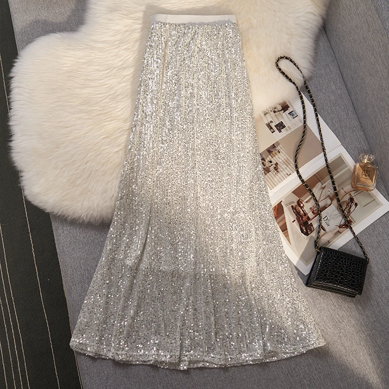 iny Sequin A-Line Midi Skirt Spring Autumn Design Sensation Fi Tail Ele Long Over-Knee Wrap around Skirt
iny Sequin A-Line Midi Skirt Spring Autumn Design Sensation Fi Tail Ele Long Over-Knee Wrap around Skirt