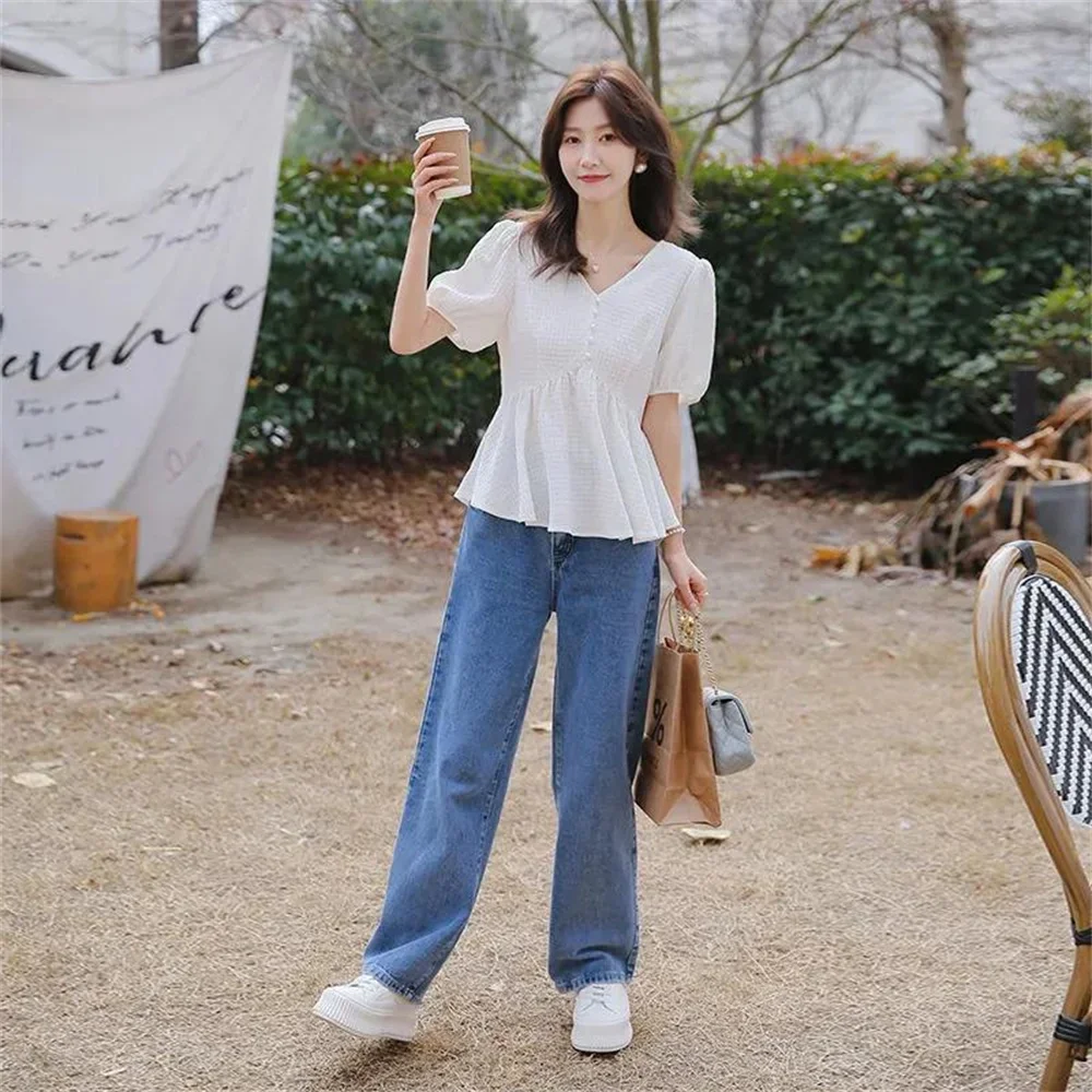 New Retro Pullover White short Sleeve Solid Color Shirt Women's Simple white Tops and Blouse Women Spliced Chiffon Elegant ZL645
New Retro Pullover White short Sleeve Solid Color Shirt Women's Simple white Tops and Blouse Women Spliced Chiffon Elegant ZL645