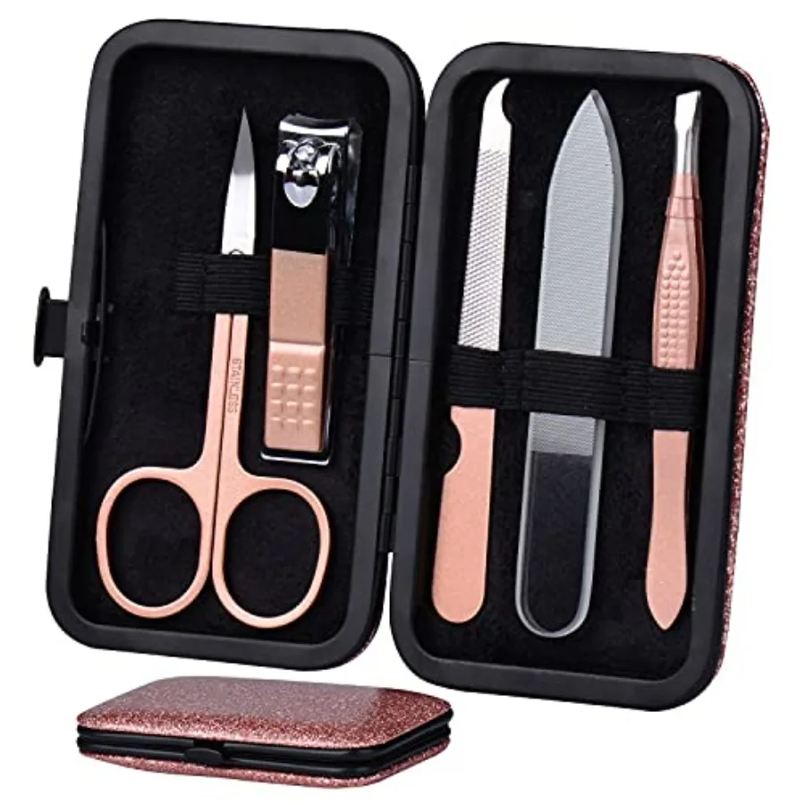 HANTEKAS Manicure Set Nail Clippers Kit 5 Pieces in 1 Stainless Steel Professional Grooming Nail Care Tools Including Na Glass
HANTEKAS Manicure Set Nail Clippers Kit 5 Pieces in 1 Stainless Steel Professional Grooming Nail Care Tools Including Na Glass