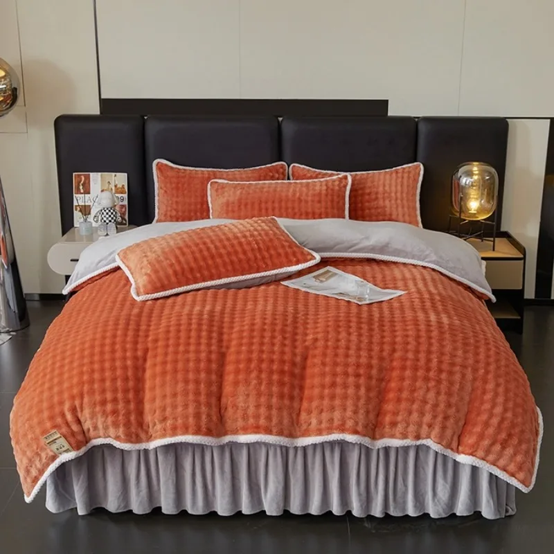 2024 new solid color small bubble milk fleece winter thickened warm rabbit hair bed skirt four-piece set
2024 new solid color small bubble milk fleece winter thickened warm rabbit hair bed skirt four-piece set