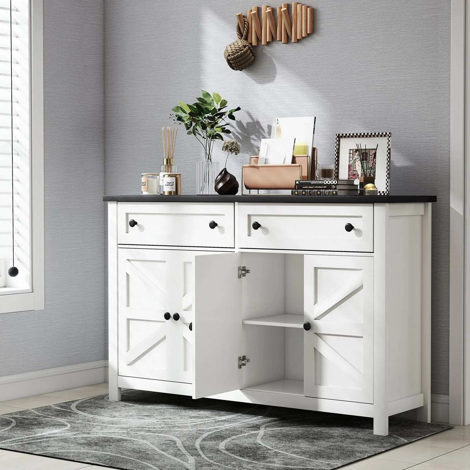 55.1in Sideboard Buffet Cabinet Kitchen Storage Sideboard With Drawers
55.1in Sideboard Buffet Cabinet Kitchen Storage Sideboard With Drawers