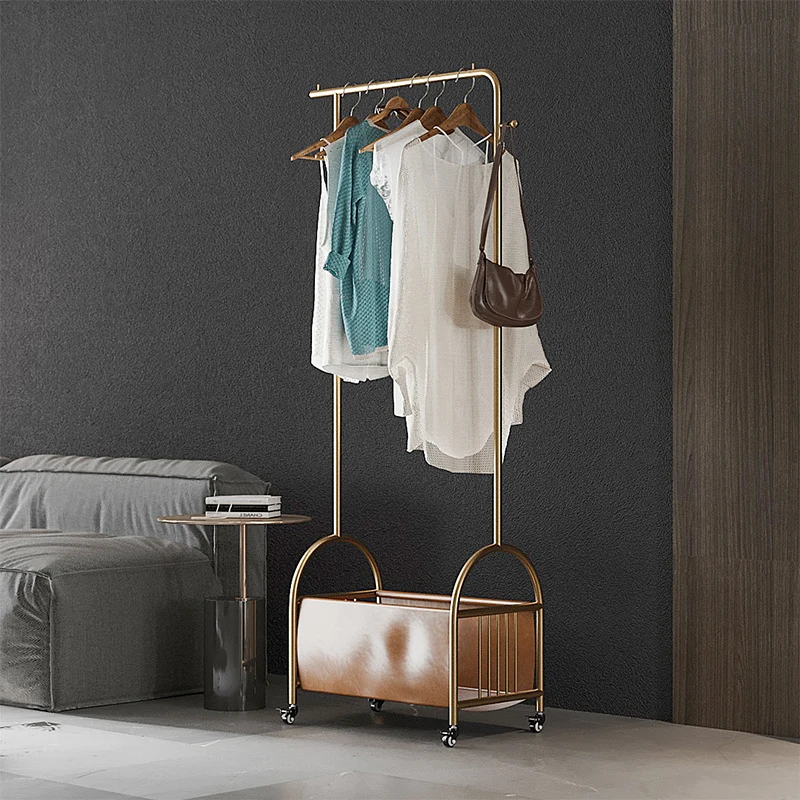Nordic bedroom light luxury with wheels mobile simple home room clothes storage rack
Nordic bedroom light luxury with wheels mobile simple home room clothes storage rack