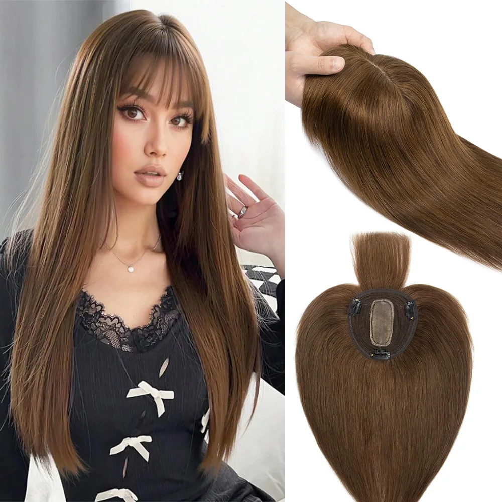 360° Full Coverage Hair Topper with Bangs 8x12cm Clip in Base 100% Human Hair Covers Crown Thinning & Gray Hair for Women
360° Full Coverage Hair Topper with Bangs 8x12cm Clip in Base 100% Human Hair Covers Crown Thinning & Gray Hair for Women