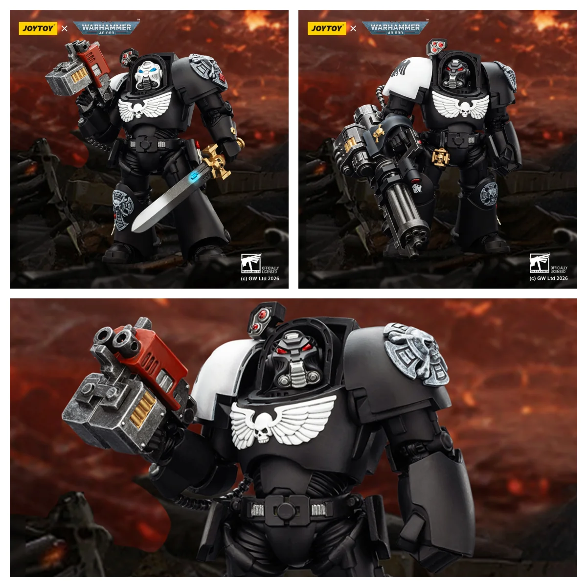 HIPLAY JOYTOY Warhammer 40,000 Raven Guard Terminator 3 с силовым кулаком и штурмовой пушкой JT03264, фигурка в масштабе 1/18
HIPLAY JOYTOY Warhammer 40,000 Raven Guard Terminator 3 с силовым кулаком и штурмовой пушкой JT03264, фигурка в масштабе 1/18