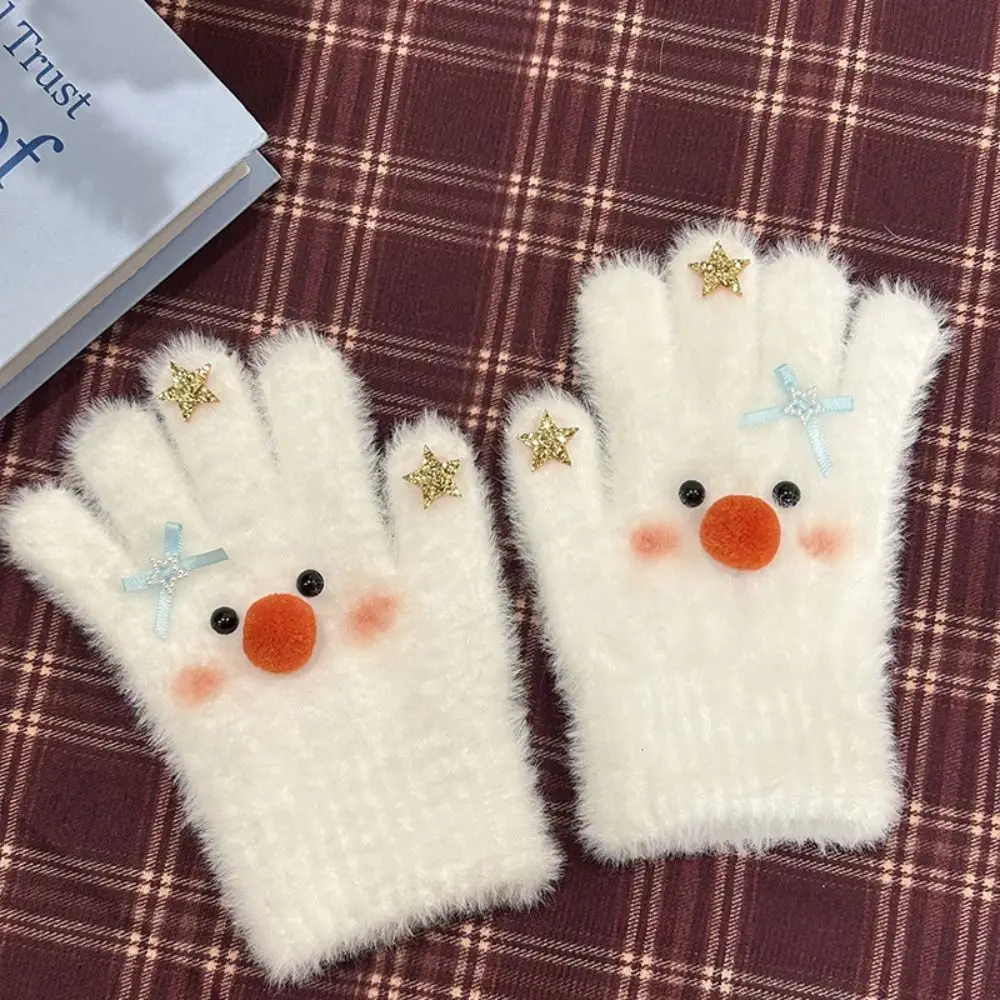 Kawaii Sweet Snowman Plush Gloves Touchscreen Warm Five-finger Mittens Knitted Thicken Cycling Gloves Woman
Kawaii Sweet Snowman Plush Gloves Touchscreen Warm Five-finger Mittens Knitted Thicken Cycling Gloves Woman