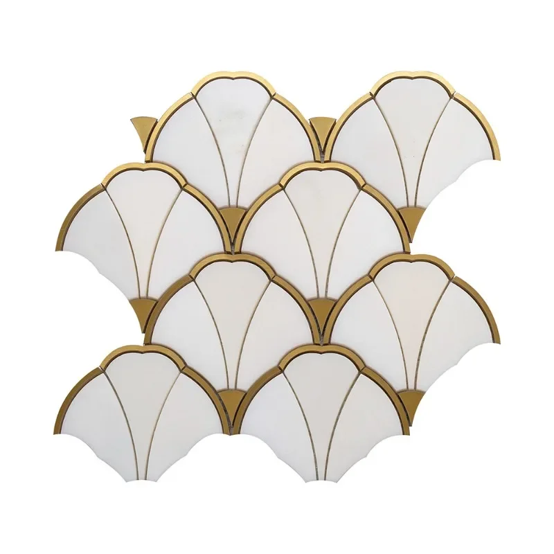 Ginkgo biloba light luxury metal French retro water jet marble parquet high-end design home improvement floor tiles
Ginkgo biloba light luxury metal French retro water jet marble parquet high-end design home improvement floor tiles