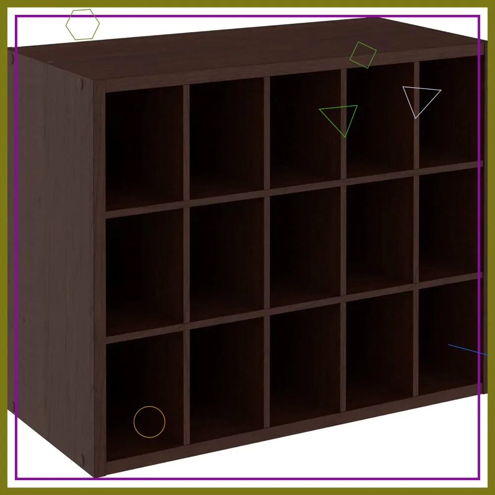 15 Cube Stackable Storage Organizer with Wood Shelves for Shoes, Bags, Crafts in Closet, Entryway or Mudroom - Espresso
15 Cube Stackable Storage Organizer with Wood Shelves for Shoes, Bags, Crafts in Closet, Entryway or Mudroom - Espresso