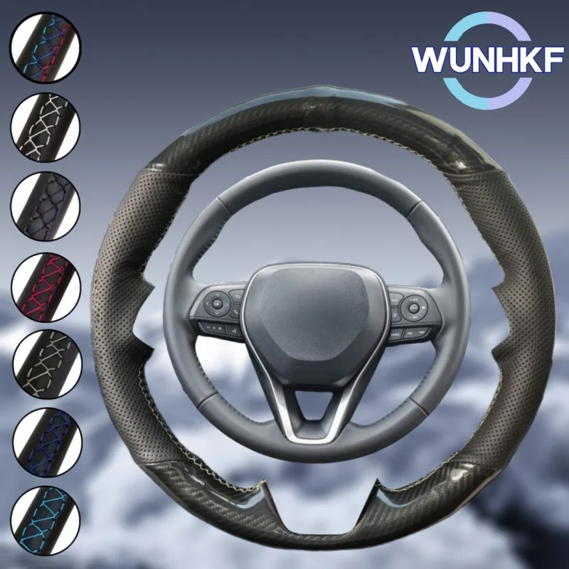Custom Black Car Steering Wheel Braid Cover For Toyota Crown Tundra Prado RAV4 Camry Genuine Carbon Fiber Leather Steering Wrap
Custom Black Car Steering Wheel Braid Cover For Toyota Crown Tundra Prado RAV4 Camry Genuine Carbon Fiber Leather Steering Wrap