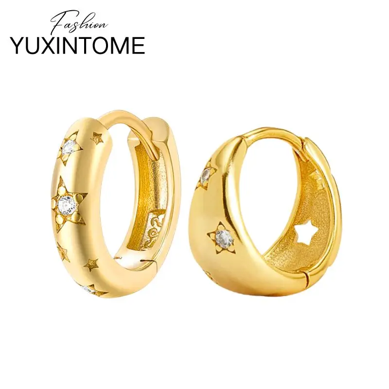 925 Sterling Silver Needle Star Shape Zircon Round Circle Earrings for Women Punk Hoop Earring Fashion Party Jewelry Accessories
925 Sterling Silver Needle Star Shape Zircon Round Circle Earrings for Women Punk Hoop Earring Fashion Party Jewelry Accessories