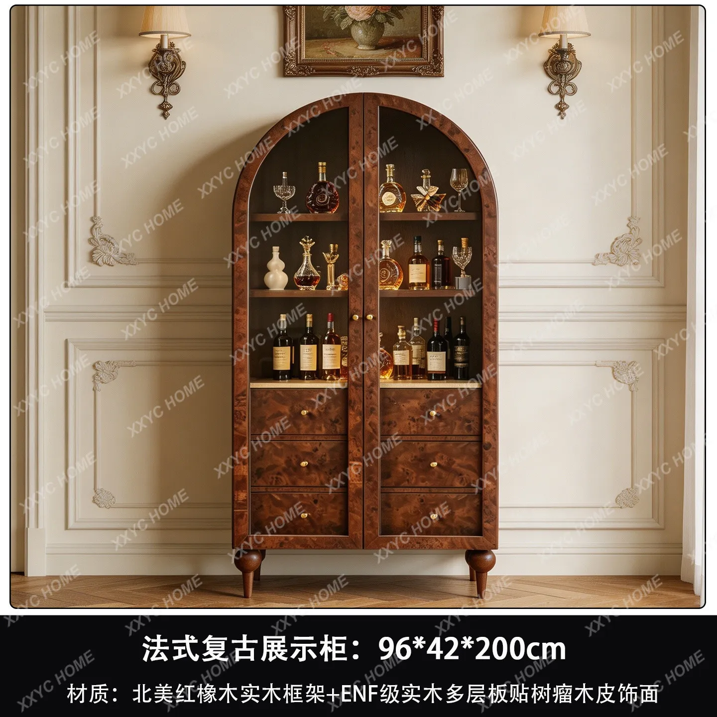vintage solid wood arched wine cooler villa living room glass door against the wall multifunctional sideboard
vintage solid wood arched wine cooler villa living room glass door against the wall multifunctional sideboard