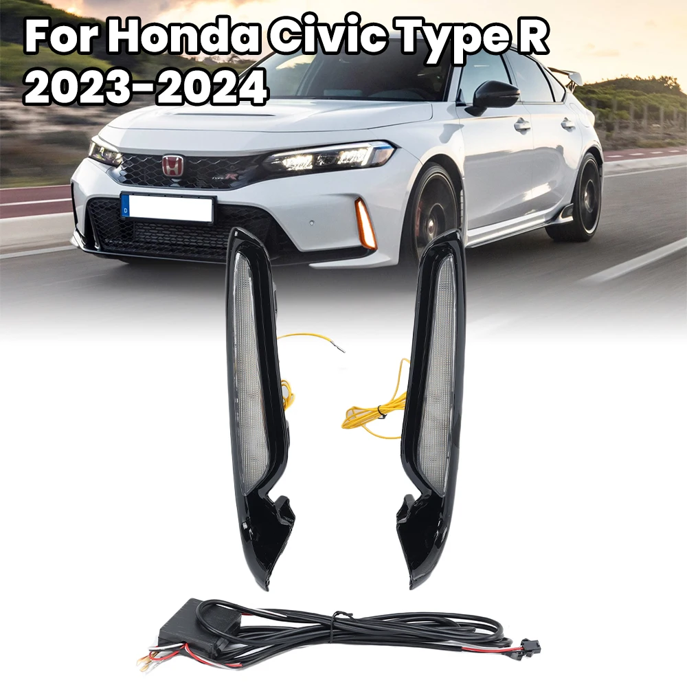 LED DRL Daytime Running Lights For Honda Civic Type R 2023 2024 headlights Fog Lamps With Amber Turn Signal Blue Night Light
LED DRL Daytime Running Lights For Honda Civic Type R 2023 2024 headlights Fog Lamps With Amber Turn Signal Blue Night Light
