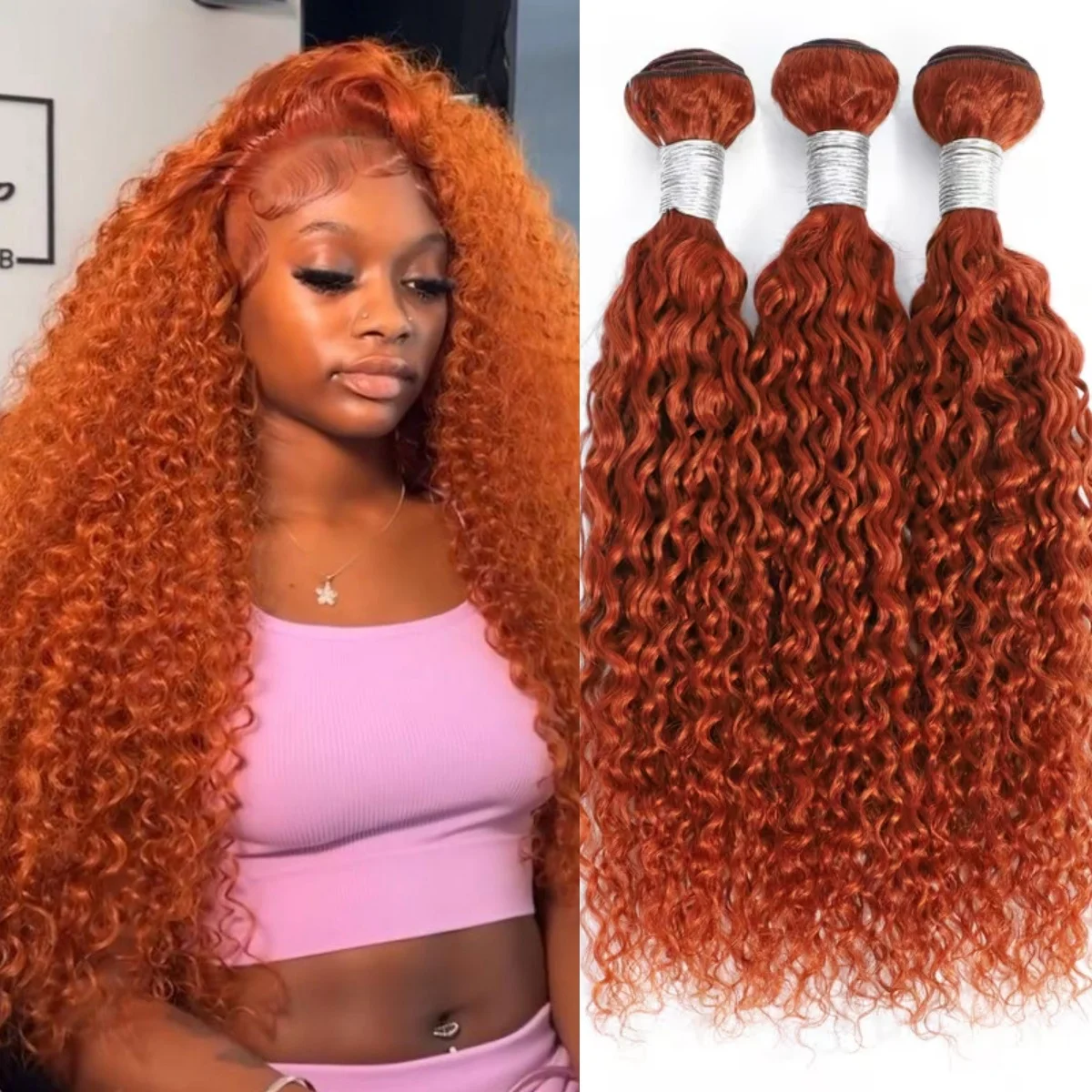 350# Ginger Orange Curly Human Hair Extensions 1/3/4pcs Curly Brazilian Hair Orange Colored Human Hair Bundles
350# Ginger Orange Curly Human Hair Extensions 1/3/4pcs Curly Brazilian Hair Orange Colored Human Hair Bundles