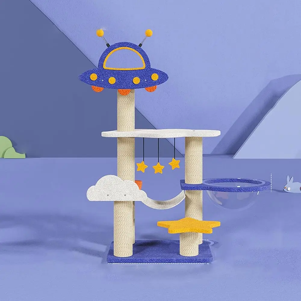 Многоуровневая комнатная лежанка-башня для кошек с сизалевыми столбиками для царапания, верхней платформой и платформами-облаками, 127x60x152 см
Многоуровневая комнатная лежанка-башня для кошек с сизалевыми столбиками для царапания, верхней платформой и платформами-облаками, 127x60x152 см