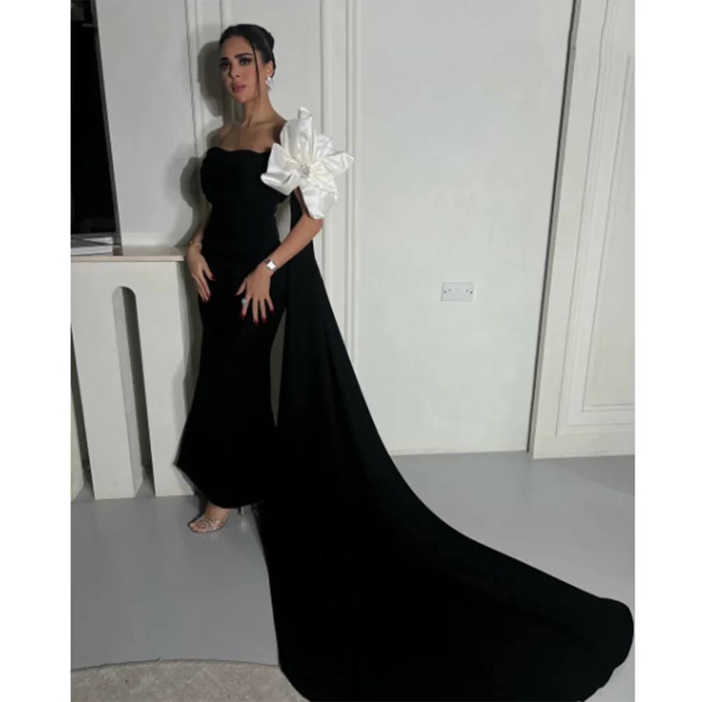 2024 High Quality Black Evening Party Dresses Strapless Sleeveless Floor Length White Flowers Luxury Women Prom Banquet Gowns
2024 High Quality Black Evening Party Dresses Strapless Sleeveless Floor Length White Flowers Luxury Women Prom Banquet Gowns