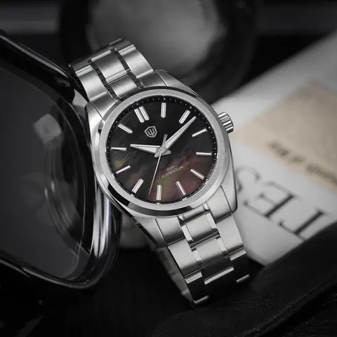 Watchdives wd0003c 38mm relógio masculino vh31 varredura segundos movimento de quartzo safira gelo crack dial luminoso 10bar relógios à prova dwaterproof água