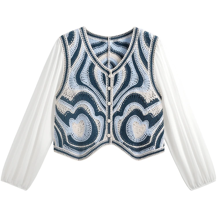 Женский вязаный крючком топ с эффектом омбре, открытая вязка, длинные рукава, укороченная рубашка на пуговицах, блузка, кардиган, шикарный наряд для отдыха в стиле бохо для девочек-подростков
Женский вязаный крючком топ с эффектом омбре, открытая вязка, длинные рукава, укороченная рубашка на пуговицах, блузка, кардиган, шикарный наряд для отдыха в стиле бохо для девочек-подростков